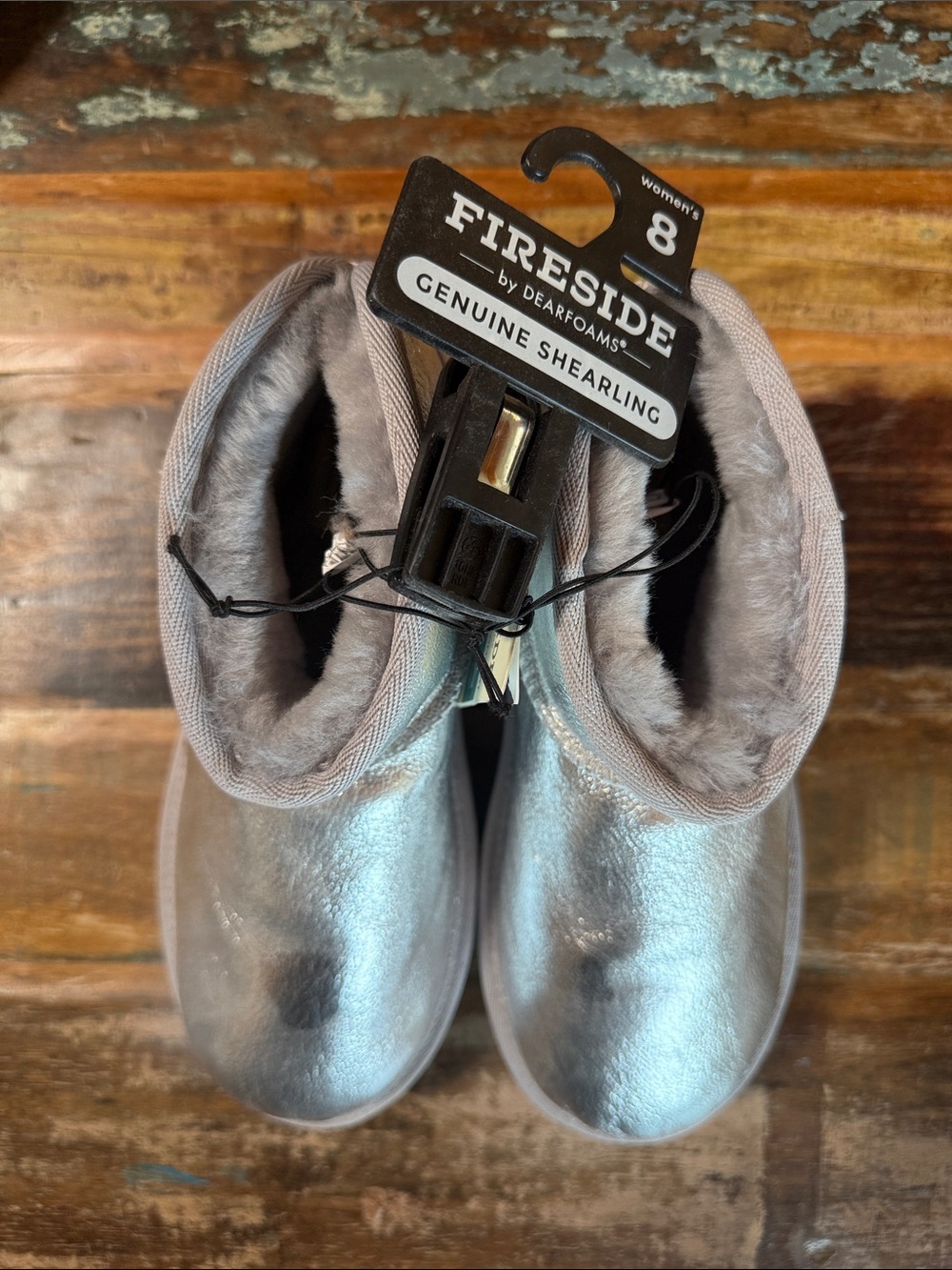 Women’s fireside 100%  Genuine Shearling Boots in Silver FIRESIDE
